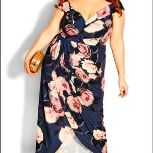 Off-the-Shoulder Tulip Hemmed Midi Dress Size 18